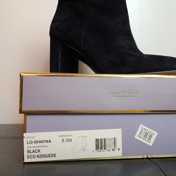 Louise Et Cie - Black Suede Heeled Ankle Bootie - Shayna - Picture 11 of 12